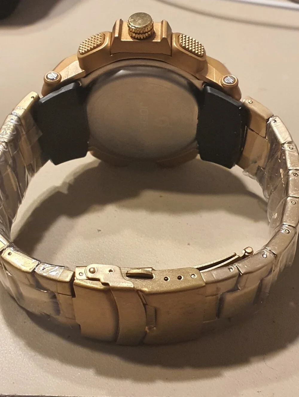 Joe Fox Dual Time Goldtone Stainless Steel Ana-Digil Alarm Chrono Men's Watch